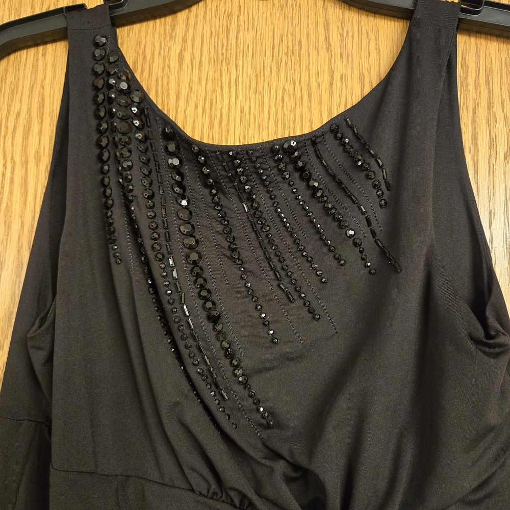 Elegant Black Beaded Dress